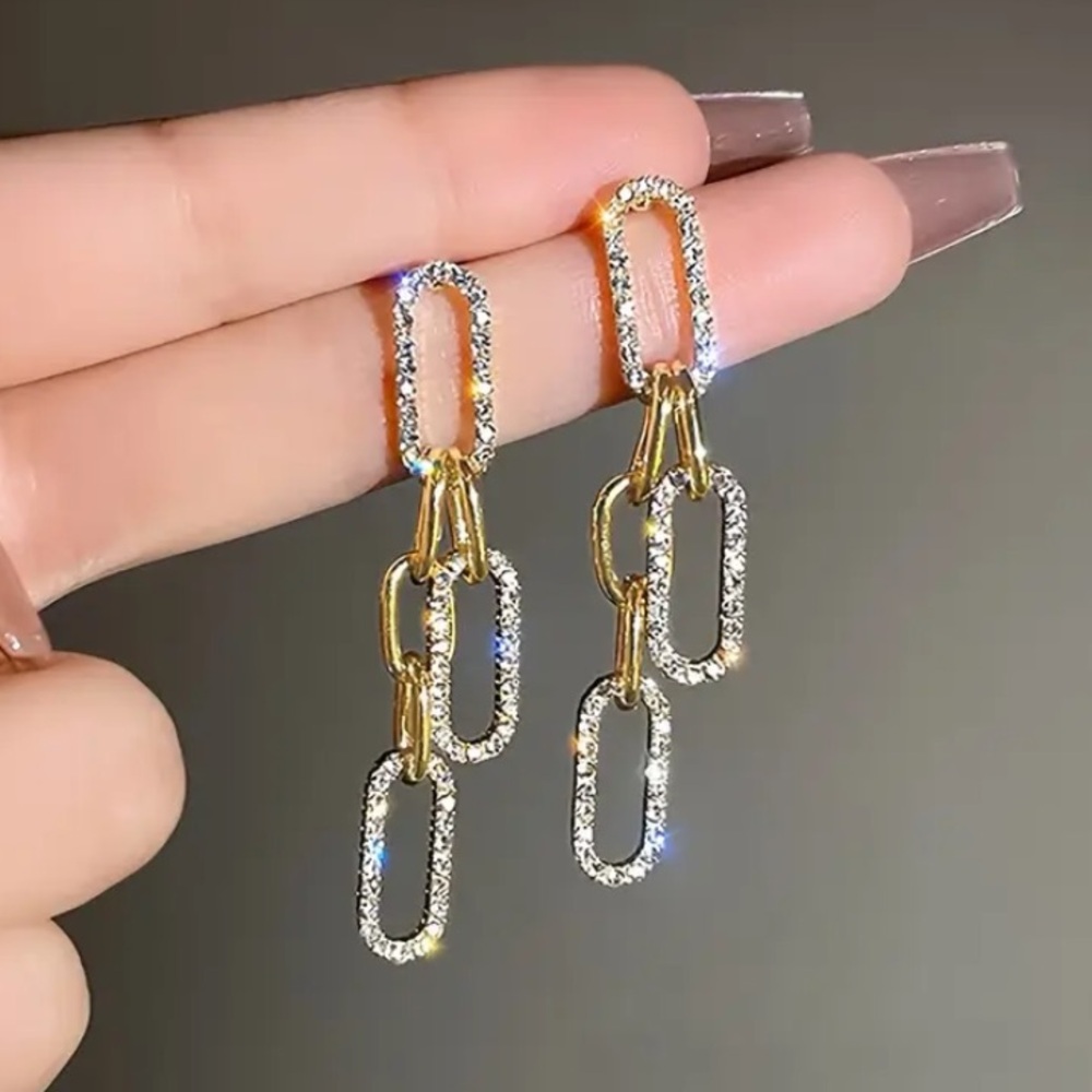 Neiman Marcus Gold and Silver Chain Earrings
